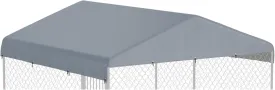 10' x 10' Dog Kennel Cover 600D Heavy Duty Waterproof Replaceable Dog Kennel Top Cover - Gray (Top Cover Included Only)
