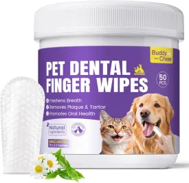 50 Count Pet Wipes - Easy Oral Cleaning for Dogs and Cats