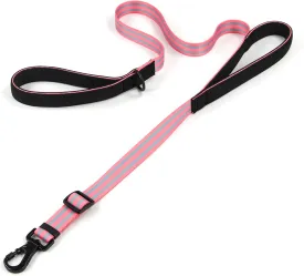 Adjustable Double Handle Dog Leash, Dual Soft Padded Handles Dog Lead for Traffic Control Heaty Duty Long Leashes Perfect for Walking and Training of Medium or Large Dogs (Pink,6FT)