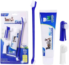 Best Dog Toothbrush & Toothpaste Kit for Golden Retriever Corgi and Other Mixed Breed Dogs Dogs - Natural Ingredients Reduce Plaque, Whiten Teeth, Freshen Breath