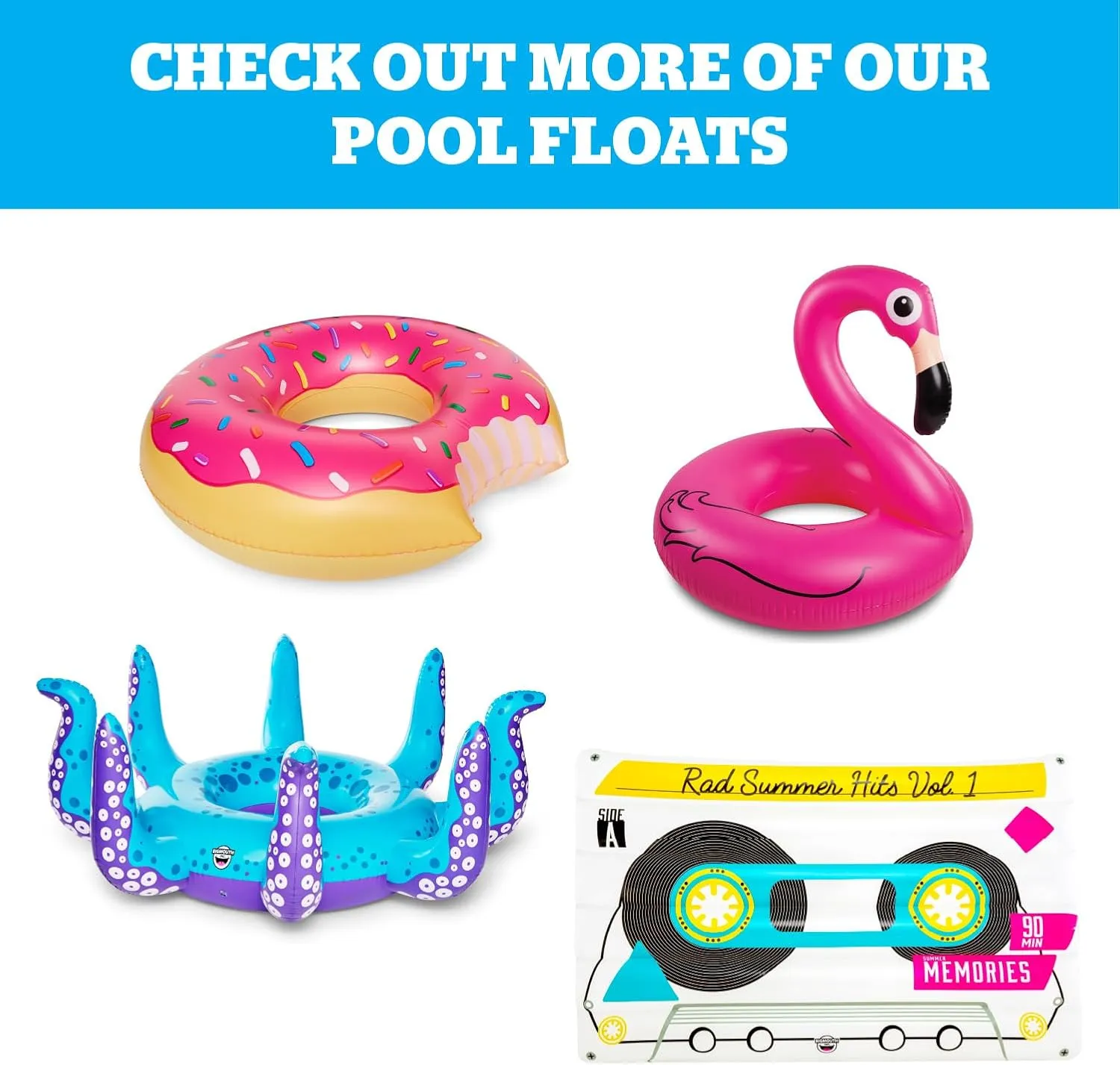 BigMouth Inc. Pool Float, Large Lounge Raft, Durable Vinyl Floatie, Summer Pool Party Water Toy