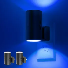 Blue Night Light, LOHAS Bluey Light Plug into Wall, Dusk to Dawn Sensor, 0-100LM, Adjustable Brightness, Calm Dimmable Lights for Bathroom, Hallway, Bedroom, 2 Pack