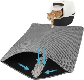 Cat Litter Mat Large Cat Litter Trapping Mat 30x24 inch Double Layer Urine and Water Proof Kitty Litter Box Mat XL