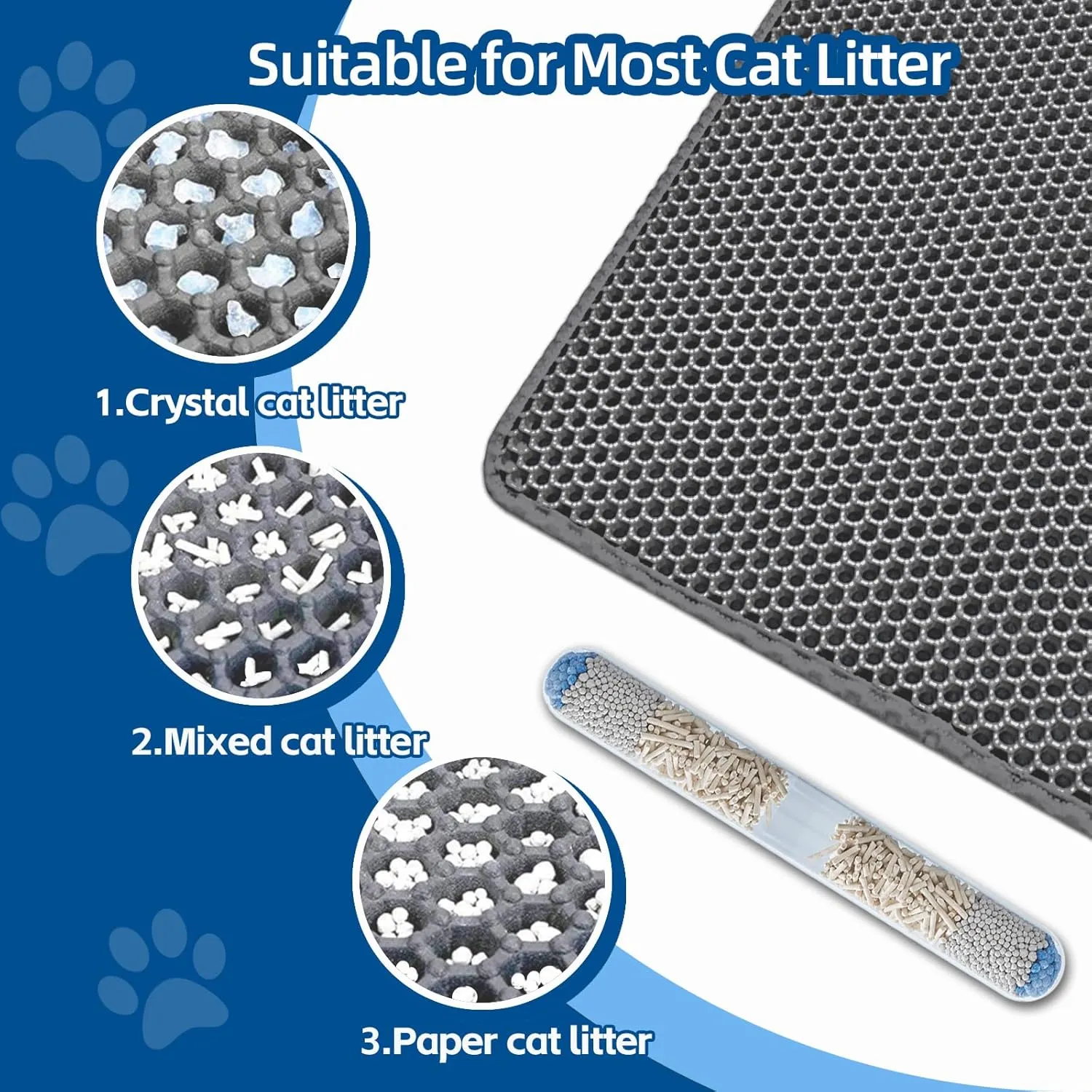 Cat Litter Mat Large Cat Litter Trapping Mat 30x24 inch Double Layer Urine and Water Proof Kitty Litter Box Mat XL