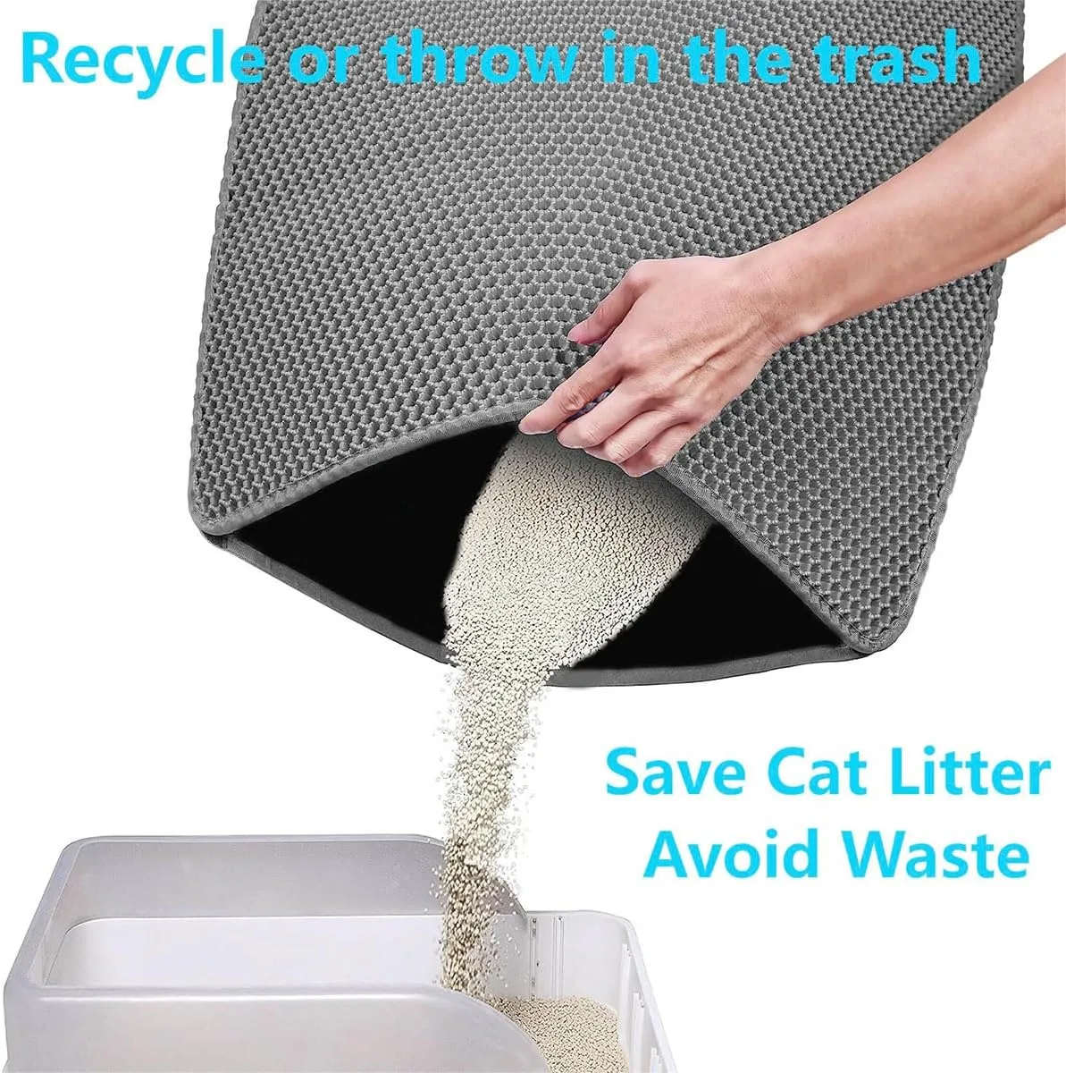 Cat Litter Mat Large Cat Litter Trapping Mat 30x24 inch Double Layer Urine and Water Proof Kitty Litter Box Mat XL