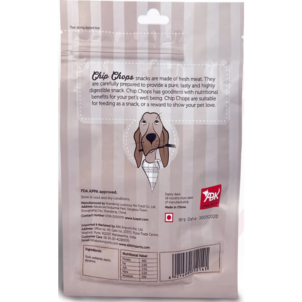 Chip Chops Roast Duck Strips, Sun Dried Chicken Jerky and Chicken and Codfish Rolls Dog Treats Combo (Pack of 3)