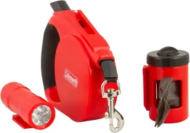 Coleman 3 in 1 Flexi Retractable Dog Leash with Light, Clip, Dog Poop Bag Holder