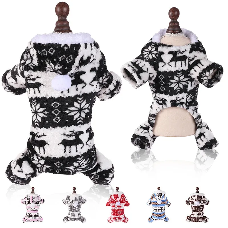 Cozy Christmas Jumpsuit for Small Dogs & Cats