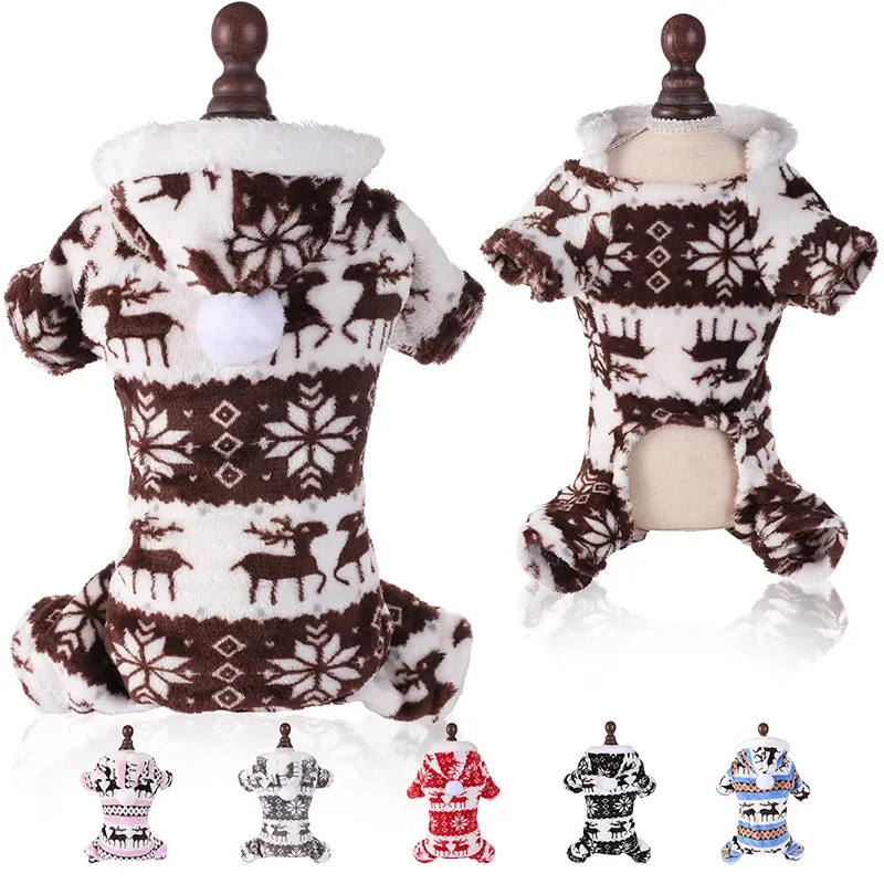 Cozy Christmas Jumpsuit for Small Dogs & Cats