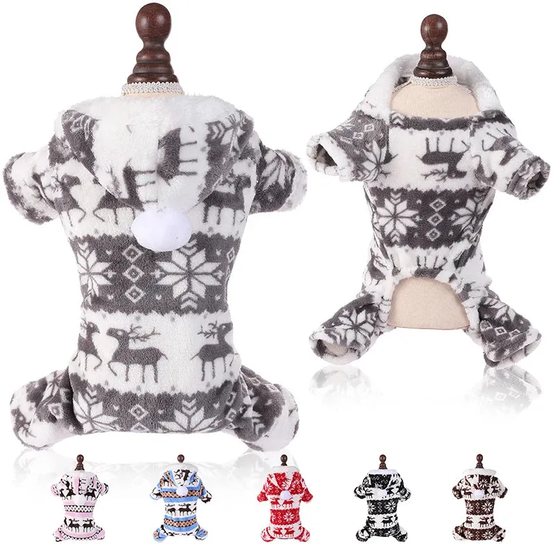 Cozy Christmas Jumpsuit for Small Dogs & Cats