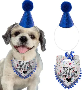 Dog Birthday Hat and Dog Birthday Boy Bandana, Dog Birthday Gift for Dog Lovers, Dog Birthday Outfit for Small Medium Large Dogs