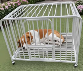 Dog Crate Cage XL Kennel Indoor Heavy Duty Pet Escape Proof Crate for Medium and Large Dogs Removable Crate (White)