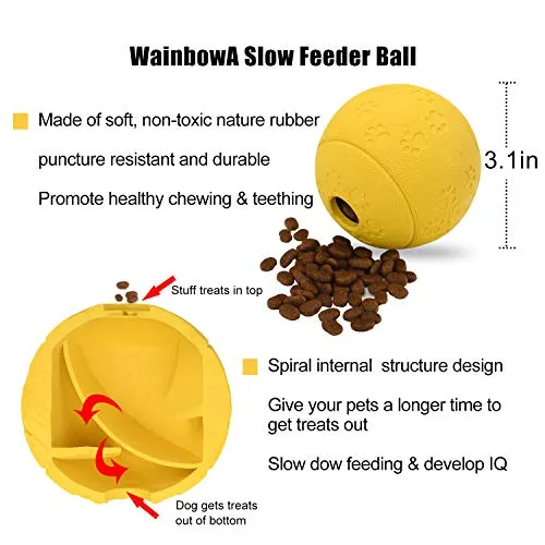 Dog Treat Dispensing Balls Helps Teething and Interactive IQ 4-Pack