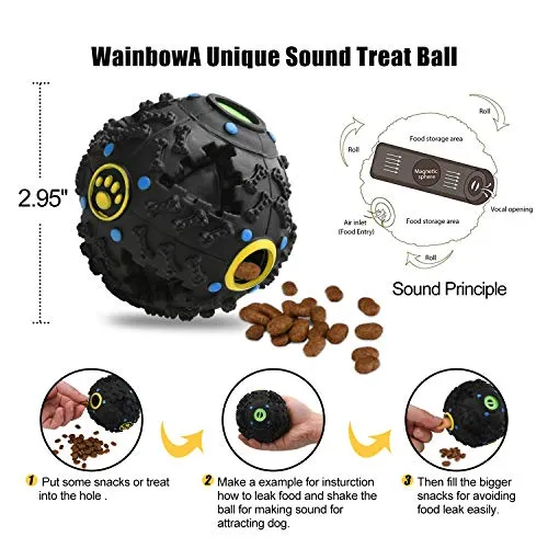 Dog Treat Dispensing Balls Helps Teething and Interactive IQ 4-Pack
