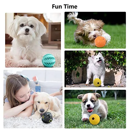Dog Treat Dispensing Balls Helps Teething and Interactive IQ 4-Pack