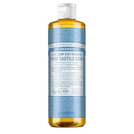 Dr. Bronners - Pure-Castile Liquid Soap (Baby Unscented, 16 Ounce) - Made with Organic Oils, 18-in-1 Uses: Face, Hair, Laundry & Dishes For Sensitive Skin & Babies, No Added Fragrance, Vegan, Non-GMO