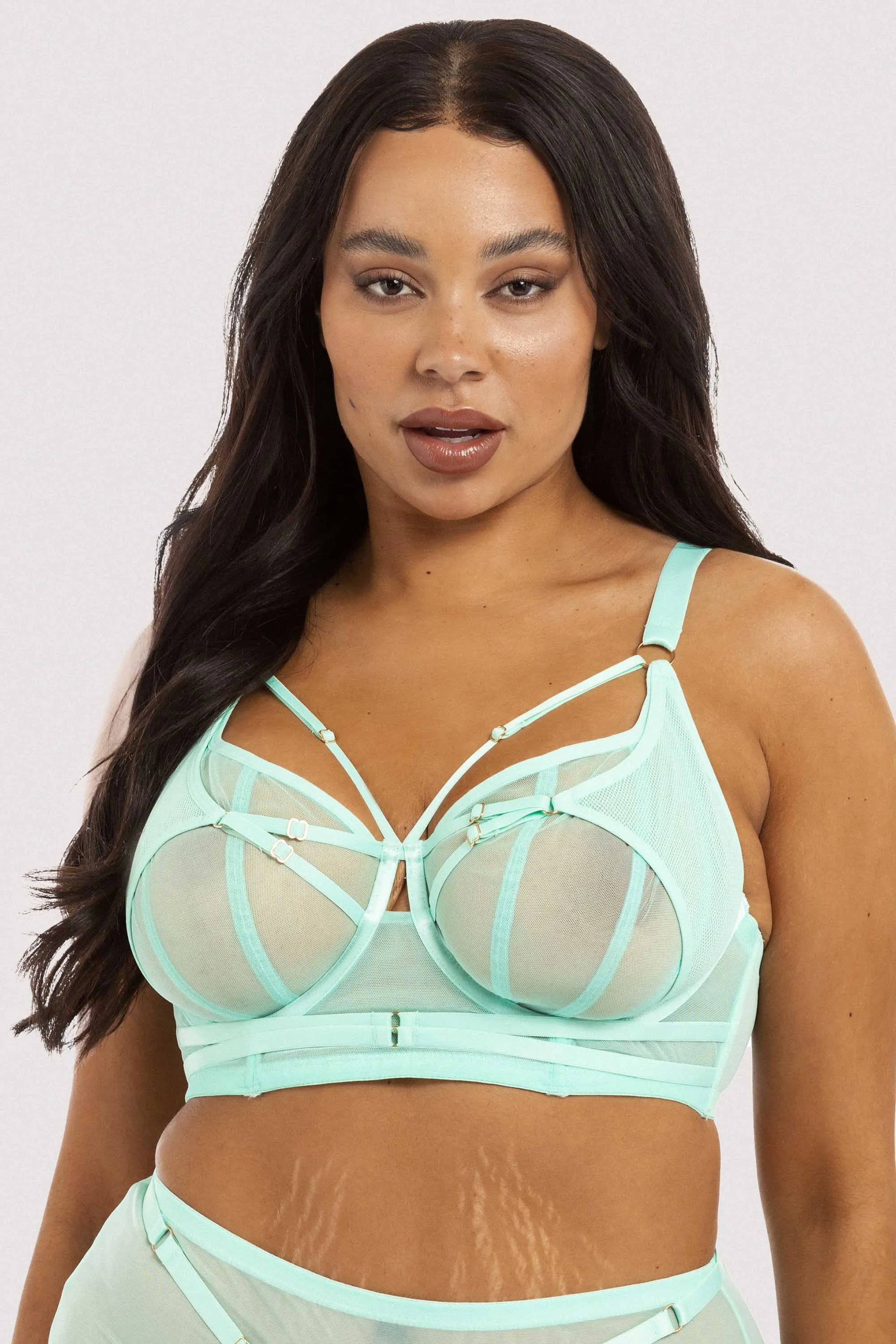Eddie Aqua Crossover Wrap Bra