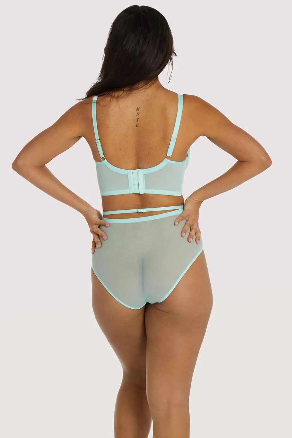Eddie Aqua Crossover Wrap Bra