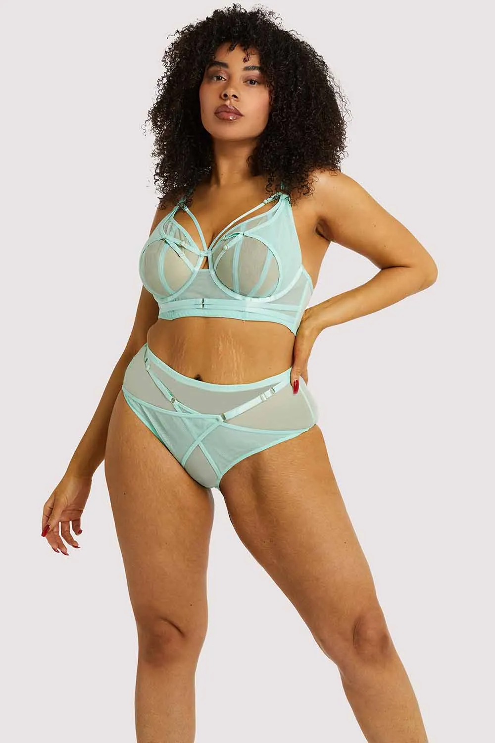 Eddie Aqua Crossover Wrap Bra