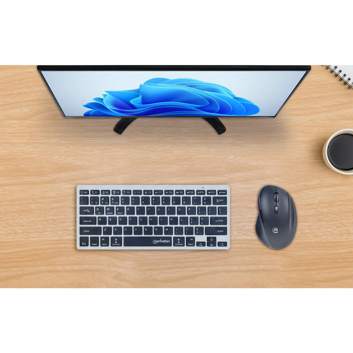 Ergonomic Wireless Mouse with 2-in-1 USB Receiver