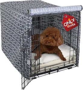 Explore Land Pattern Dog Crate Cover for 48 Inches Wire Cage, Heavy-Duty Polyester 1 2 3 Doors Standard Metal Pet Kennel Enclosure (Morocco)