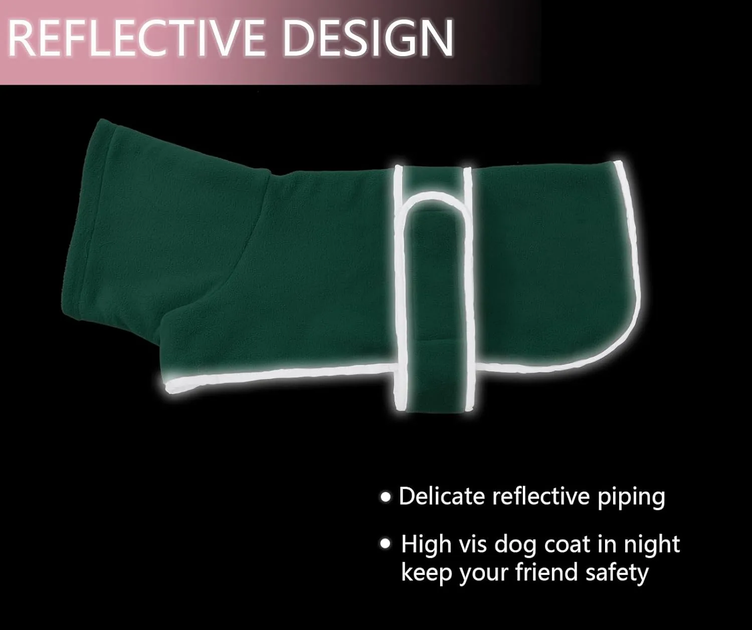 Geyecete Dachshund Sweaters - Dachshund Dog Jacket, Winter Coat with Padded Fleece Lining, High Collar, Adjustable Sizes - Green - M