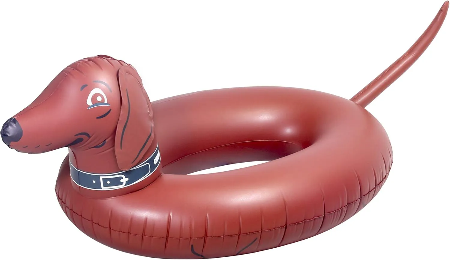 GoFloats Wiener Dog Party Tube Inflatable Raft, Float in Style (for Adults and Kids)