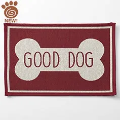 Good Dog Bone Tapestry Mat Red