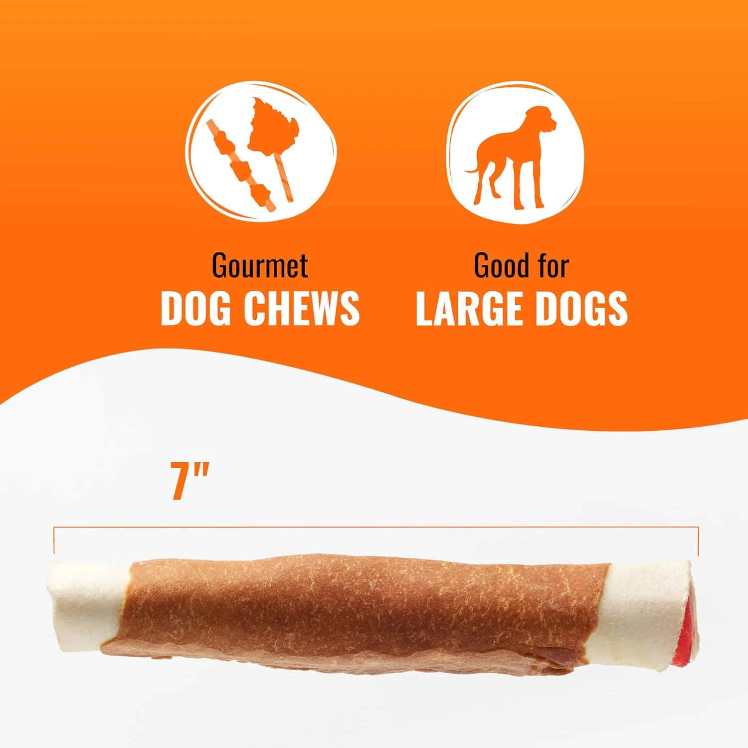 Good n Fun Triple Flavor Rolls for Large Dogs, Treat Your Dog to Long-Lasting Chews Made with Beef Hide, Chicken and Artificial Pork Flavor, 6 Count