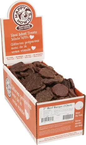 Happy Howie's Mini Doggy Burgers - Natural Healthy Dog Treats, Made with Real Beef, Hormone and Gluten Free - Beef, 126 Count (Pack of 1)