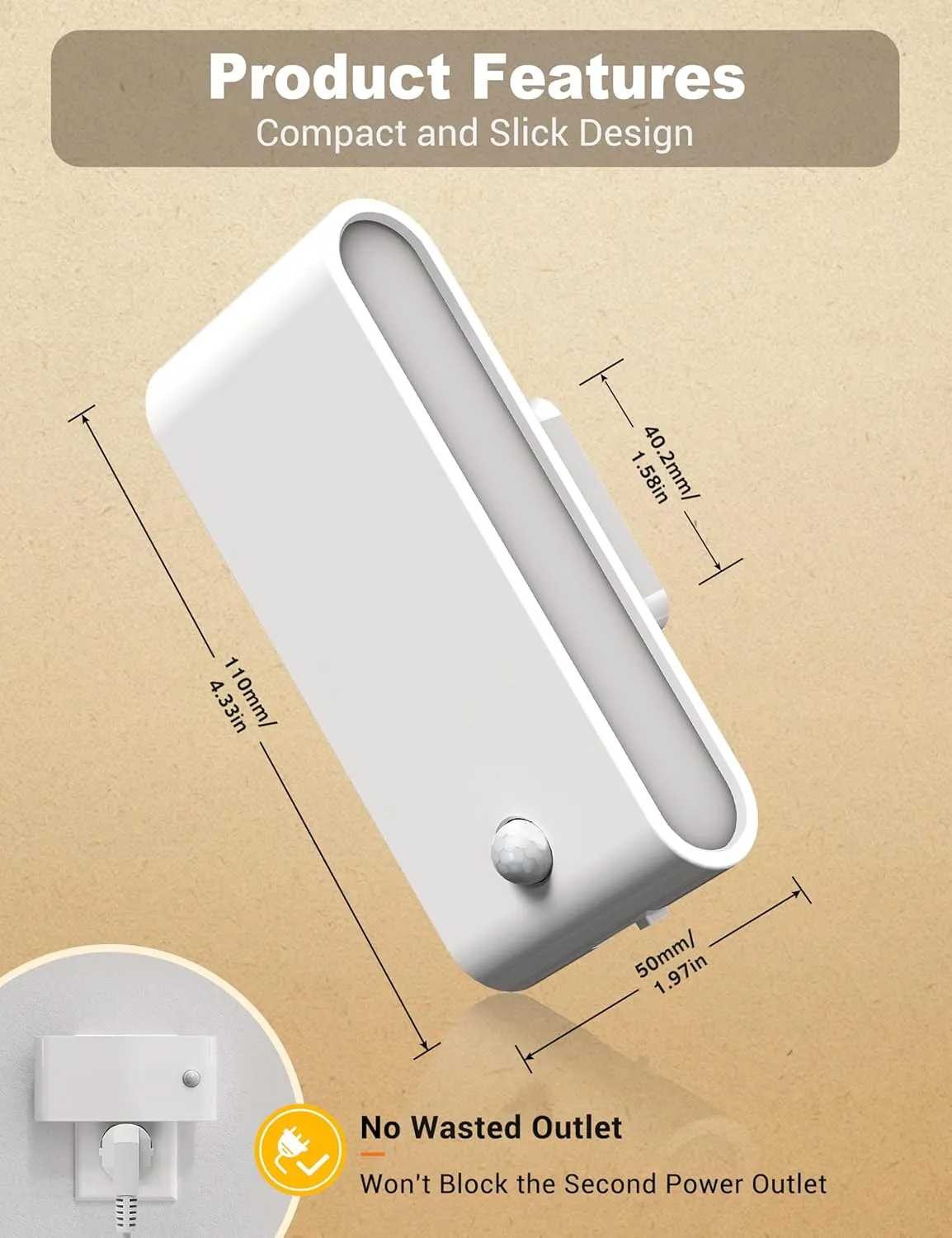 JandCase Motion Senor ,2 ,0-100 ,LED ,3000K 