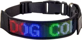 Leadleds Programmable LED Collar Flashing Light Up Rechargeable Pet Dog Safety Collar Glow in The Dark Light-up Neck Loop - Mixcolor LED