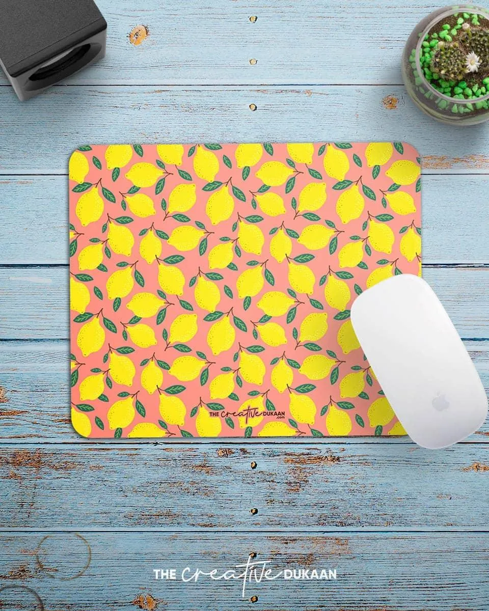 Lemon print cool mousepad
