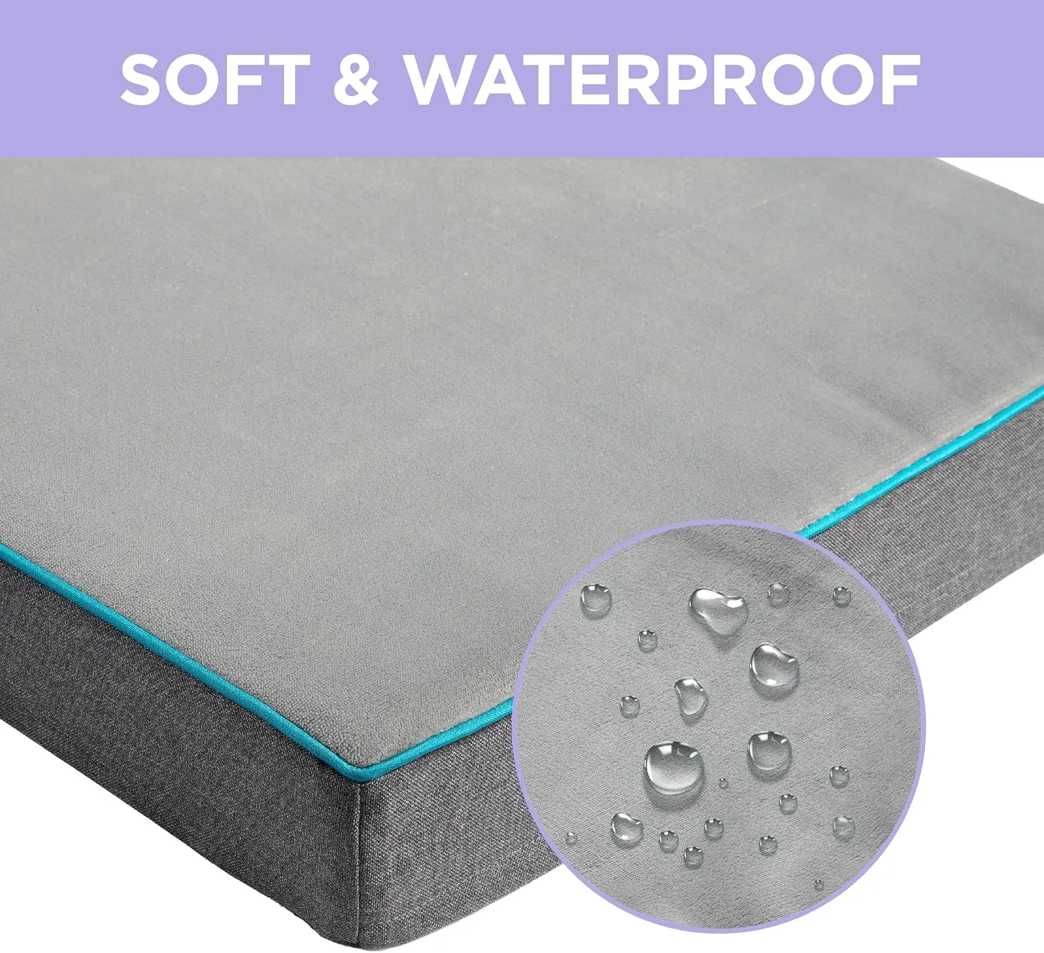 Lesure Dog Bed Cover Flannel Medium Washable Plush Fleece Replacement Cover for Orthopedic Pet Mat 29x18x3 Inches, Grey