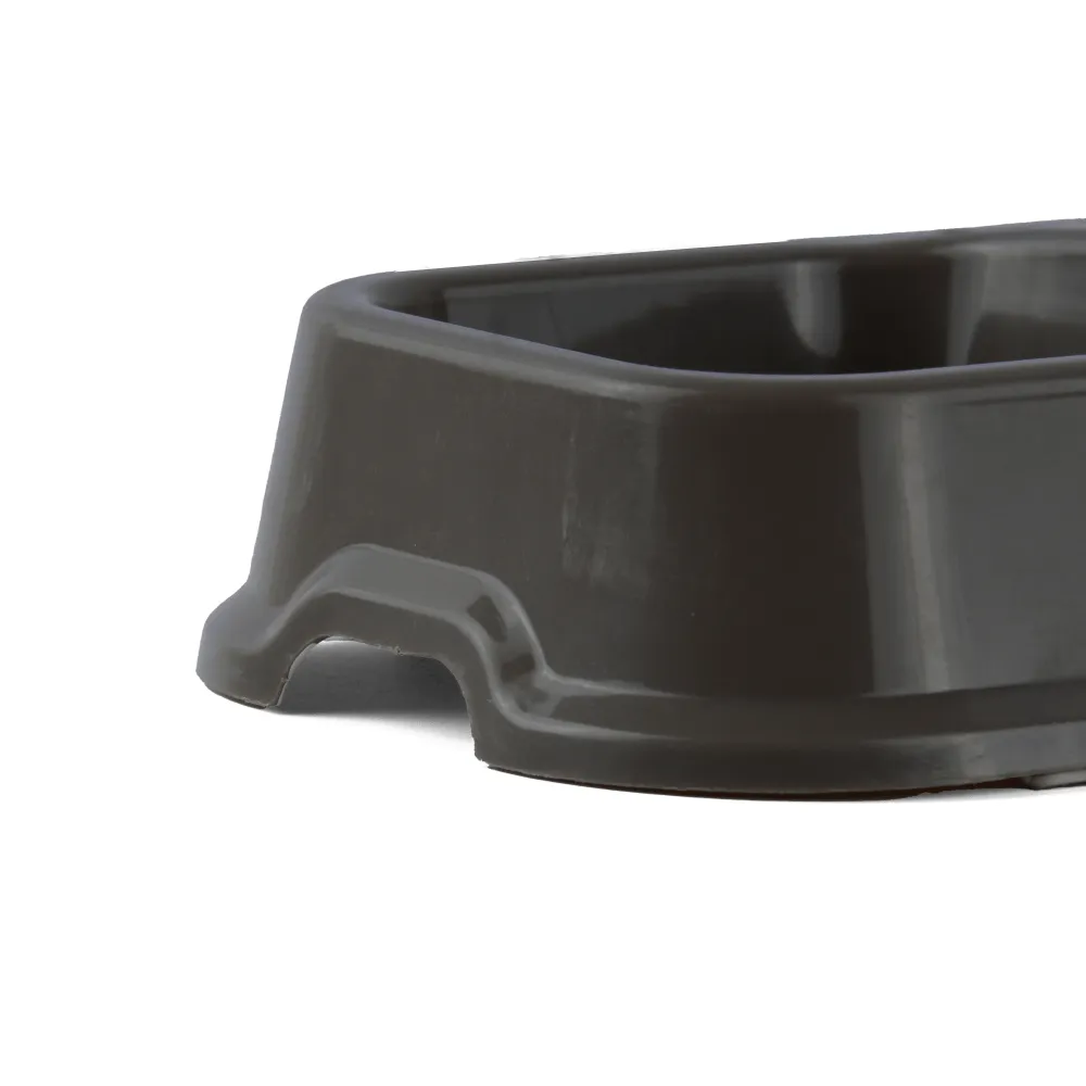 M Pets Plastic Double Bowl for Cats (Brown)