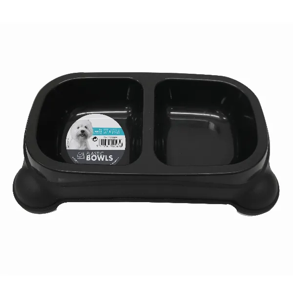 M-PETS Plastic Double Bowl