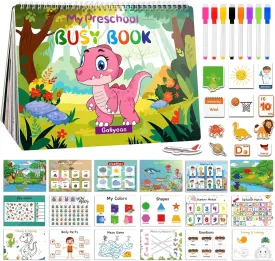 Montessori Preschool Busy Book for Toddlers Ages 3-5, Preschool Learning Activities, Montessori Toys for 3 Year Old Girl Boy Birthday Gift, Educational Toys for 3 4 5 Year Old Kids