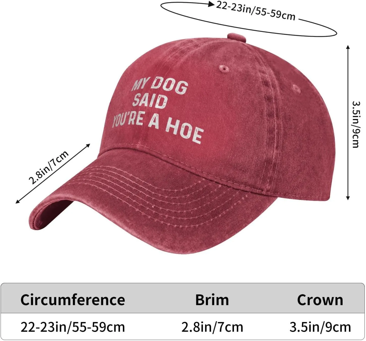 My Dog Said You're A Hoe Hat Women Funny Baseball Hat Funny Birthday Gifts for Women
