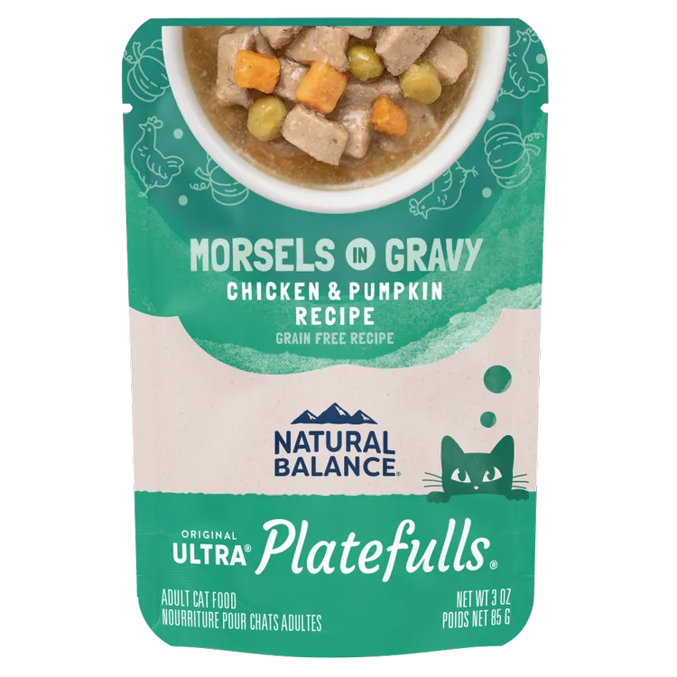 Natural Balance® Natural Balance® Platefulls® Chicken & Pumpkin Formula in Gravy, Wet Cat Food, 3-oz Case of 24