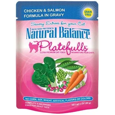 Natural Balance Platefulls Chicken & Salmon Cat Pouch Case of 24