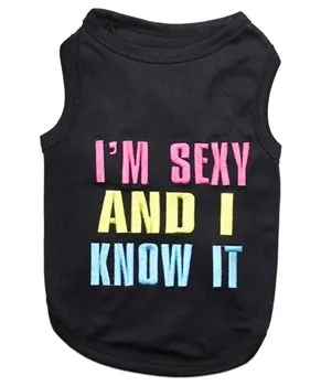 Parisian Pet I'm Sexy And I Know It Embroidered Tshirt