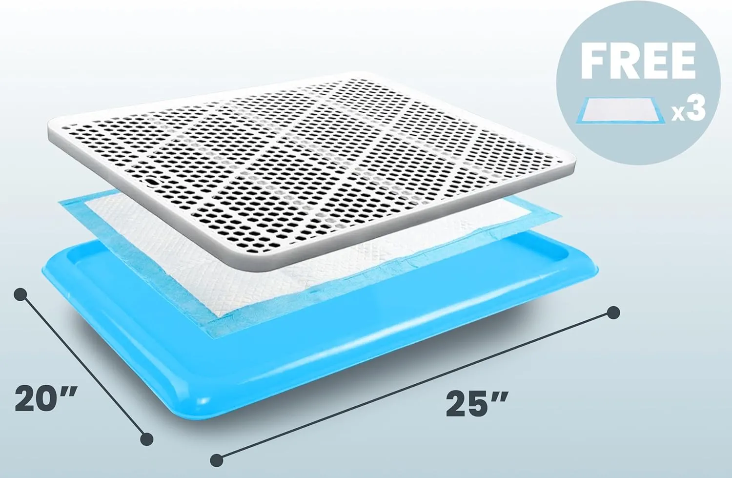 Pet Awesome Dog Potty Tray/Puppy Pee Pad Holder 25x20 Indoor Wee Training for Small and Medium Dogs