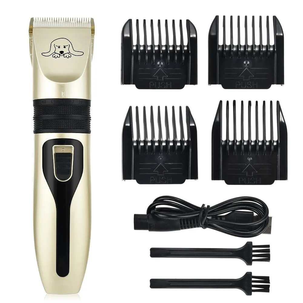 Pet Hair Trimmer Kit - Ultra Low Noise - Cordless - Rechargeable Dog Hair Trimmer