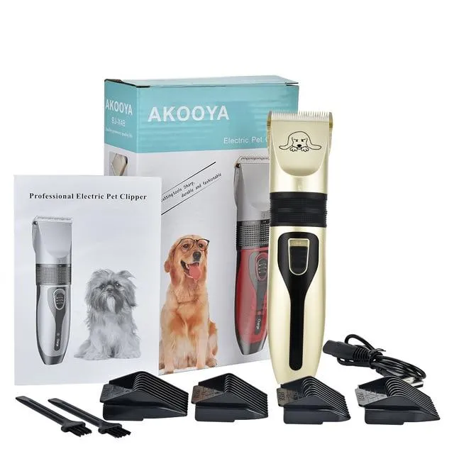 Pet Hair Trimmer Kit - Ultra Low Noise - Cordless - Rechargeable Dog Hair Trimmer