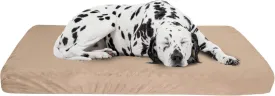 PETMAKER Orthopedic Dog Bed  2-Layer Memory Foam Dog Bed with Machine Washable Sherpa Top Cover  46x27 Dog Bed for Large Dogs up to 95lbs (Tan)