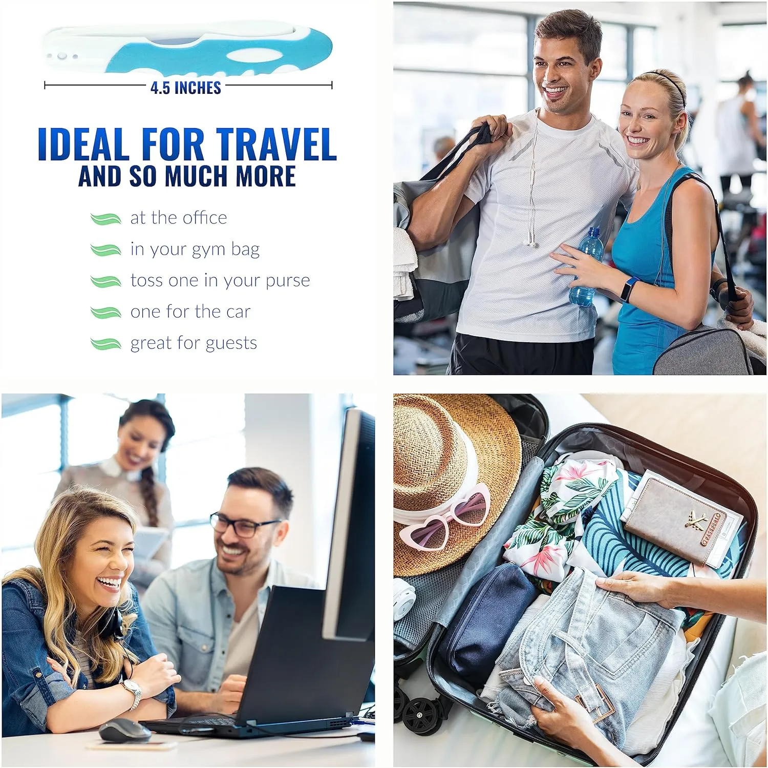 Portable Toothbrush Kit with Toothpaste, Built-in Cover, Folding Collapsible Travel Toothbrush (3 Pack - Medium)