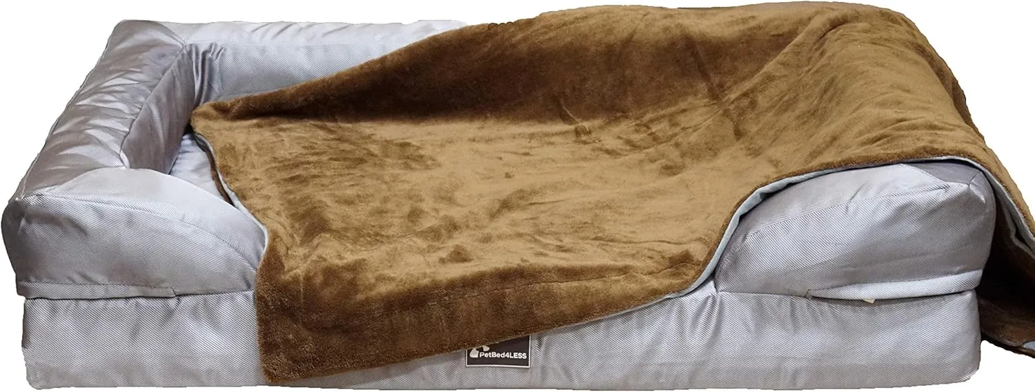 Premium 100% Waterproof Two-Sided Silky Soft Throw Dog Blanket Cat Blanket with Reversible Dual-Layers