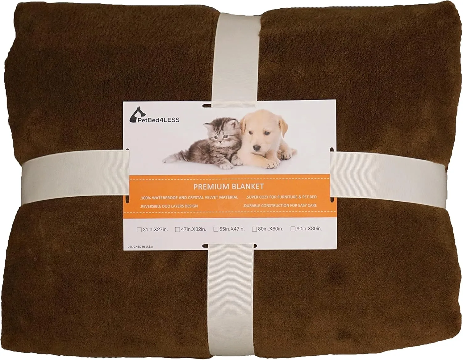 Premium 100% Waterproof Two-Sided Silky Soft Throw Dog Blanket Cat Blanket with Reversible Dual-Layers