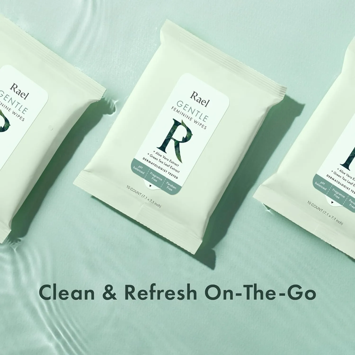 Rael Feminine Wipes, Flushable Wipes pH Balanced - Travel Size, All Skin Types, Paraben Free, Daily Use (10 Count, Pack of 2)