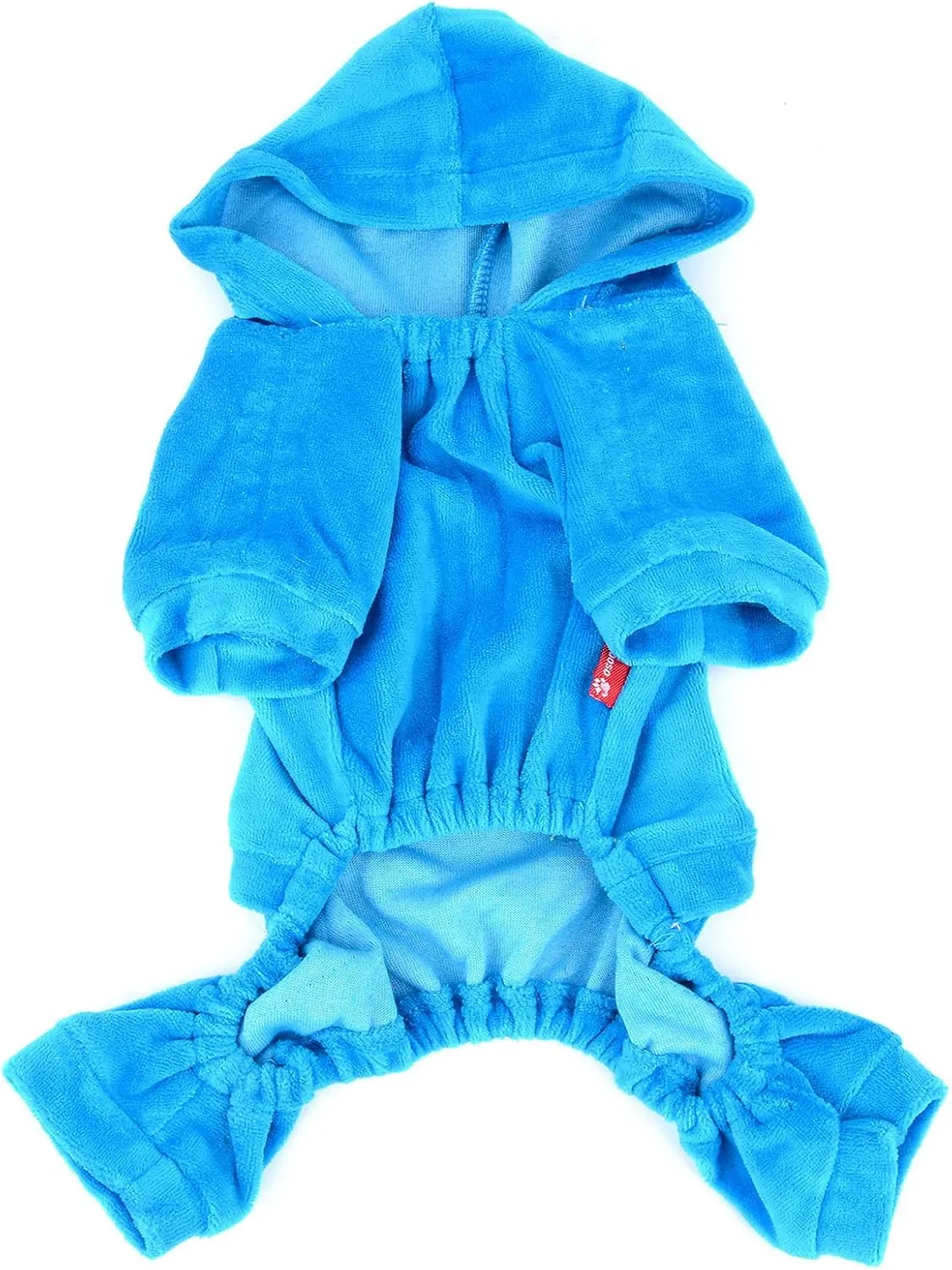 SELMAI Dog Jumpsuit Hoodie Sweatshirt Dog Fleece Sweater Coat Small Pet Clothes Rhinestone Crown Blue M